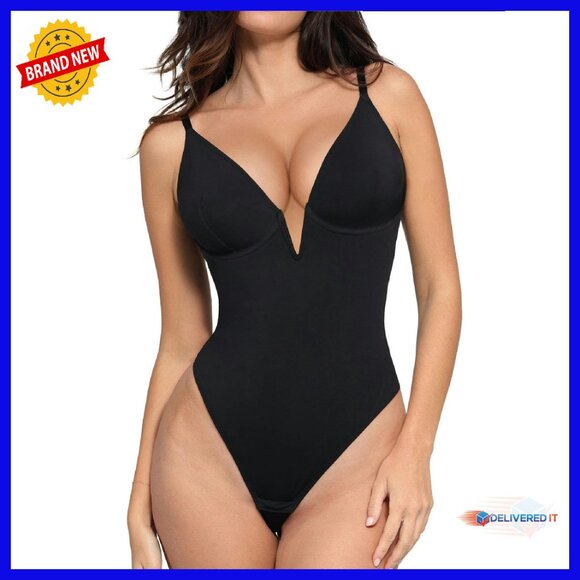 Tummy Control Shapewear Bodysuit with Underwire & Adjustable Straps